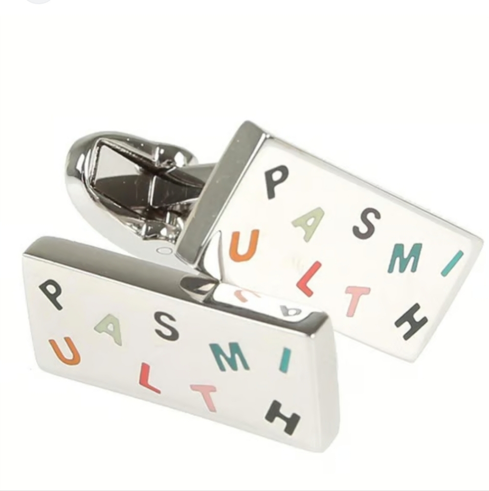 Paul Smith Silver Multicolor Letter Cufflinks